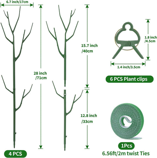 Yhtpouqe 12 Pack Plant Support Stakes, Plant Stakes for Indoor and Outdoor Plants. 39.37inch Plant Sticks with Extension Poles, Plant Clips, Plant Ties for Potted Monstera Plants, Climbing Plants