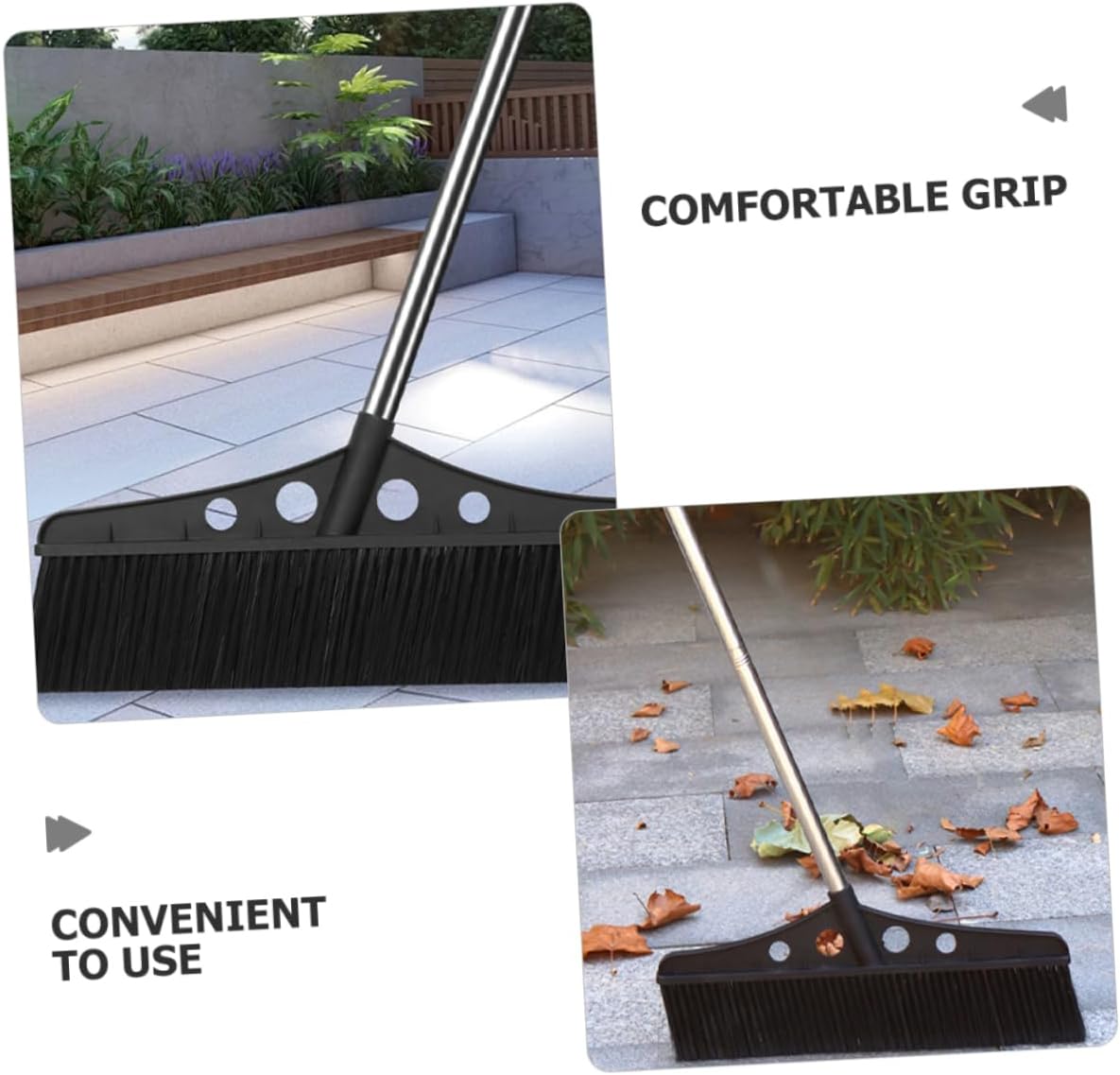 Heavy Duty Outdoor Broom Handle Detachable Wide Brush for Efficient Cleaning of Gardens Patios and Versatile Cleaner for Concrete and Brick