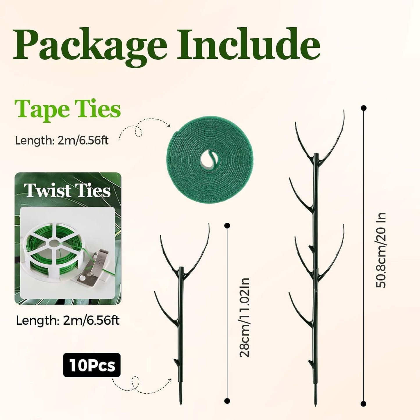 10 Pack Stackable Monstera Plant Support Stakes, Adjustable Plant Supports for Small Indoor Potted Plants, Pothos, Philodendron, Ivy & Climbing Vine Plants
