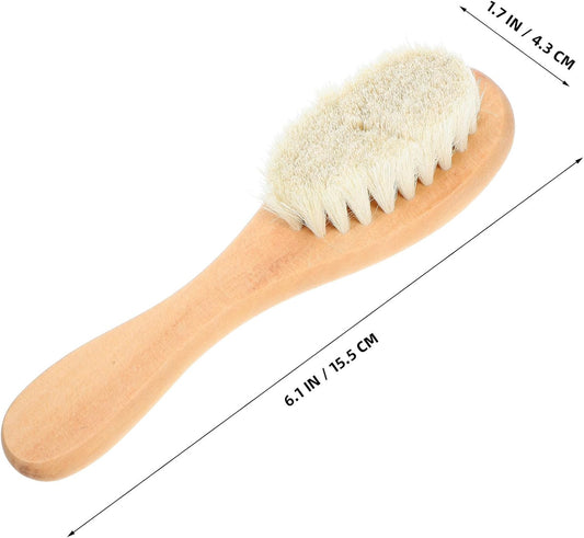 Laundry Stain Brush with Natural Soft Boar Bristles for Delicate Fabrics, Knitwear, Cotton and Linen Clothes, Soft Bristle Fabric Cleaning Brush for Laundry Stain Removal