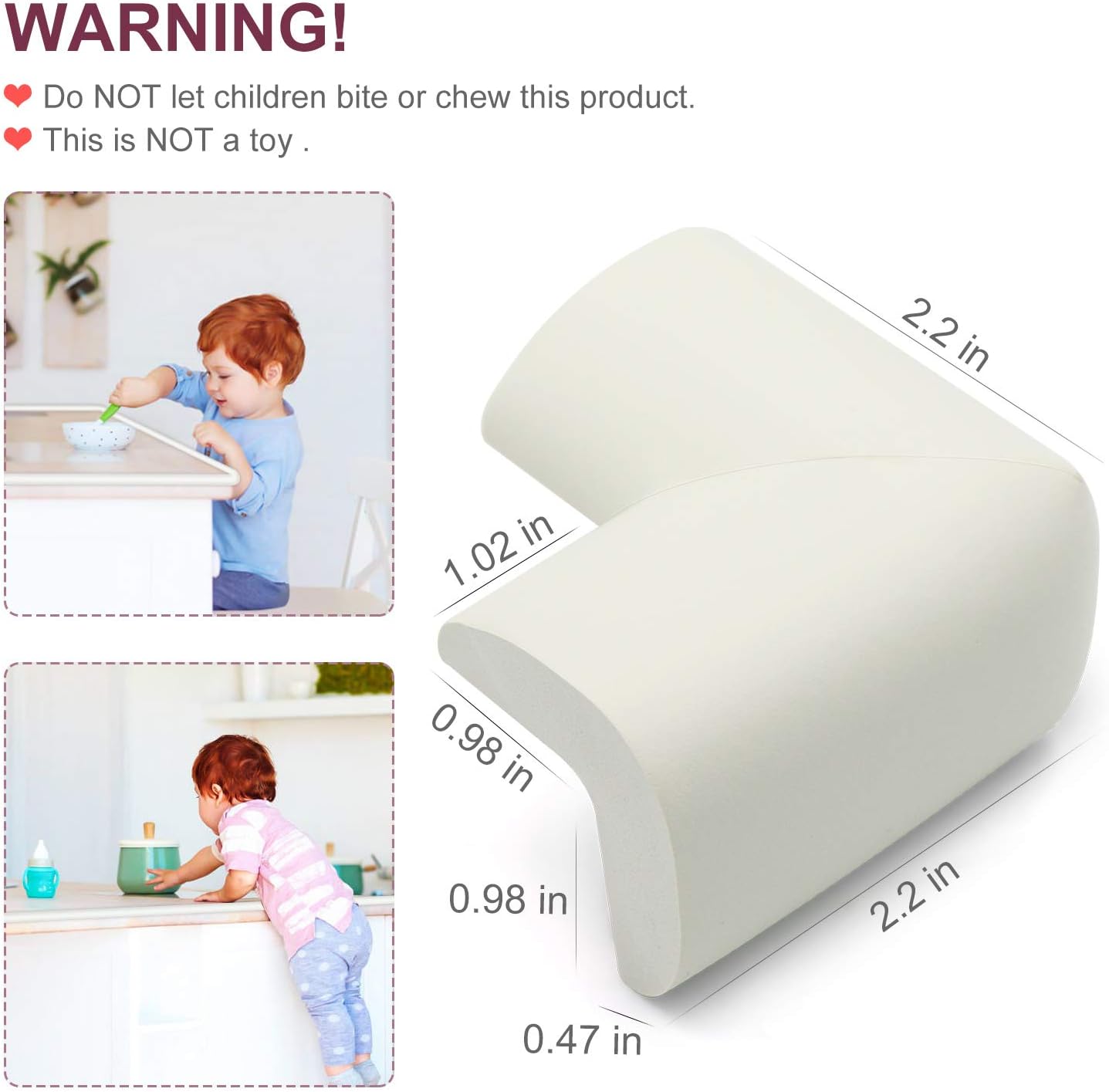Baby Proofing Edge Corner Protectors, 20.5FT Furniture Table Bumper Guards | Soft thick rubber foam bumper, 18.1ft edge strips + 8 corner guards, 3M pre-taped for table, cabinet & wall sharp corners