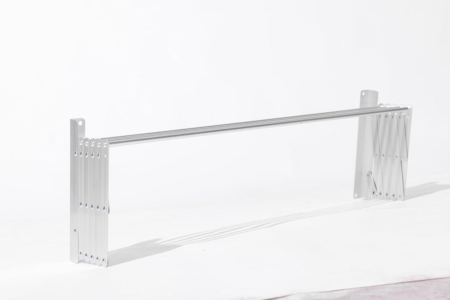 Laundry Drying Rack Wall Mount - Towel Rack Collapsible, Retractable Drying Rack Easy Install Space Saving with 5 Drying Rods