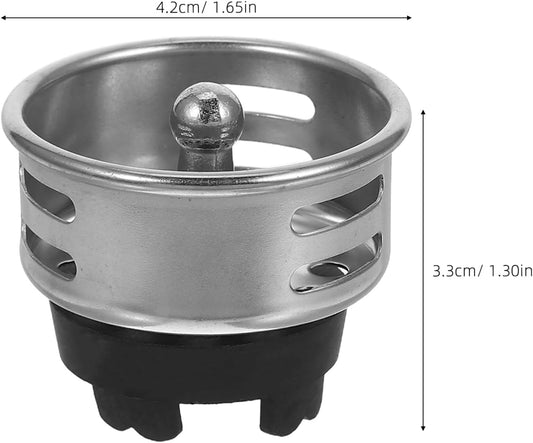 Artibetter 2Pcs Stainless Steel Kitchen Sink Strainer Basket Fit Drain Filter for Bar Prep Sinks Efficient Debris Interception Durable Wear Resistant Design