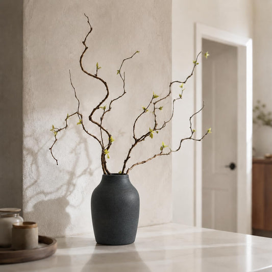 Ceramic Vase Set of 2, Modern Donut Vases for Nordic Minimalist Boho Home Decor, Centerpieces for Dining Tables Living Room Shelf Bookshelf Mantel Entryway Office House