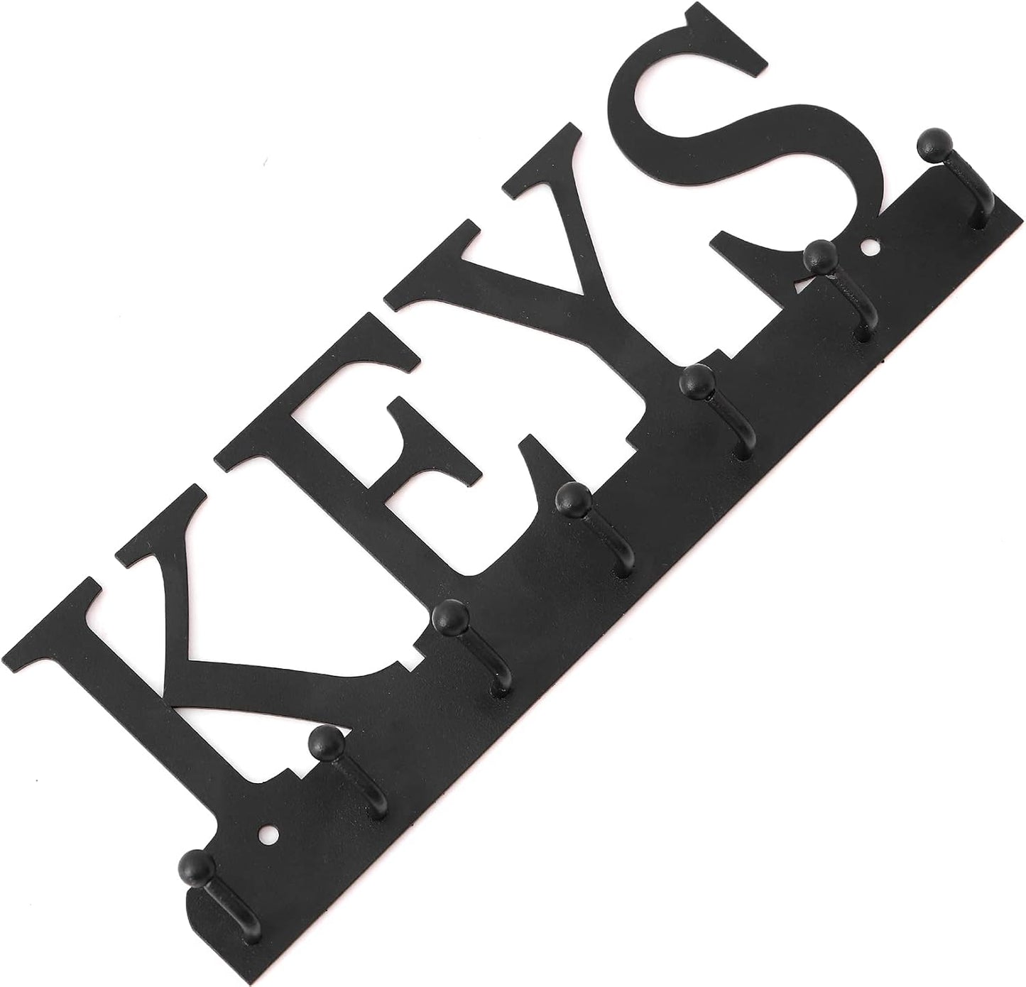 Lixgifts Key Holder Wall Mounted Key Hooks for Wall Decorative with 7 Hooks Black Metal Key Organizer Rack Hanger for Entryway, Front Door, Hallway, Office 10X3.7 inches