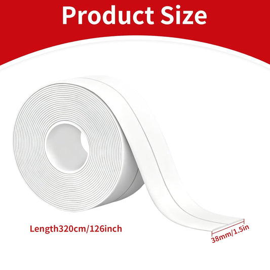 3 Rolls Caulk Tape Waterproof Self Adhesive, 0.86" x 10.5Ft Caulking Sealant Strip with Sealing Tool for Bathroom Bathtub, Kitchen Sink, Toilet Base, Wall and Floor Tile Edge