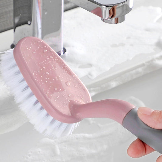 Tile Tub Scrubber Brush, Non Scratch Shower Scrubber Shower Cleaning Brush Long Handle Scrub Brush for Cleaning Bathtub Shower Bathroom, Pink