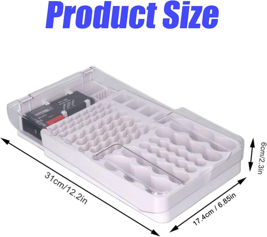 Battery Organizer Storage Case with Tester,Clear Lid Battery Storage Organizer,Holds 93 Batteries Battery Storage Box Battery Carrying Case(Batteries are Not Included)