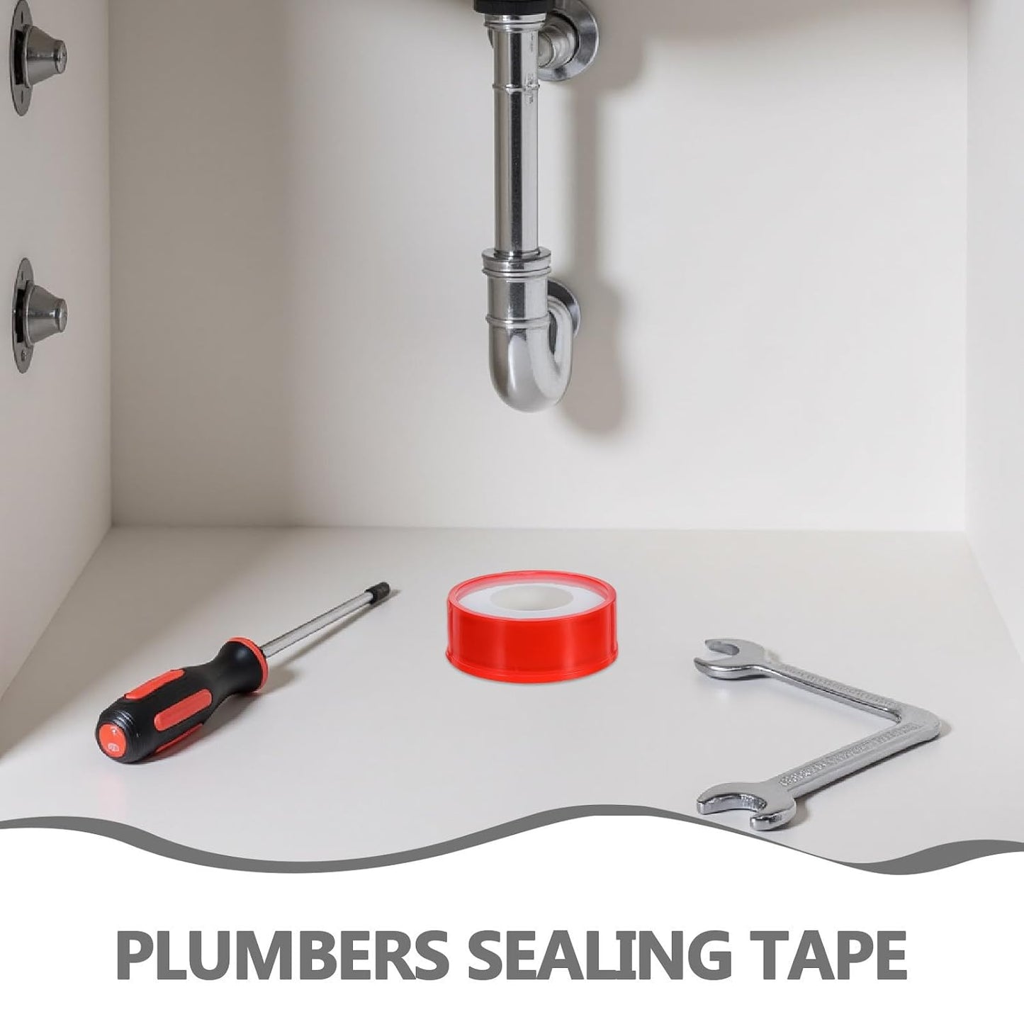 PTFE Pipe Leak Seal Tape Sturdy Waterproof Thread Sealant Tape 10 Roll Broad Chemical Compatibility for Threaded Pipe Connections and Plumbing Connections and Garden Use
