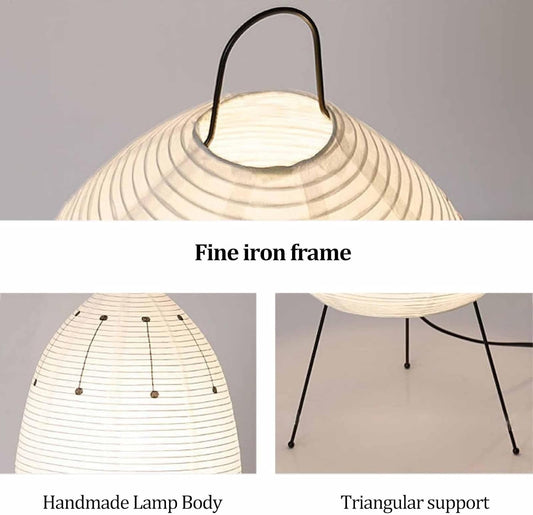 Floor Lamp Modern Japanese Rice Paper Lamp Rice Paper Lantern Shade Three- Dimming Minimalist Style Corner Table Light for Bedroom Office Living Room(B)