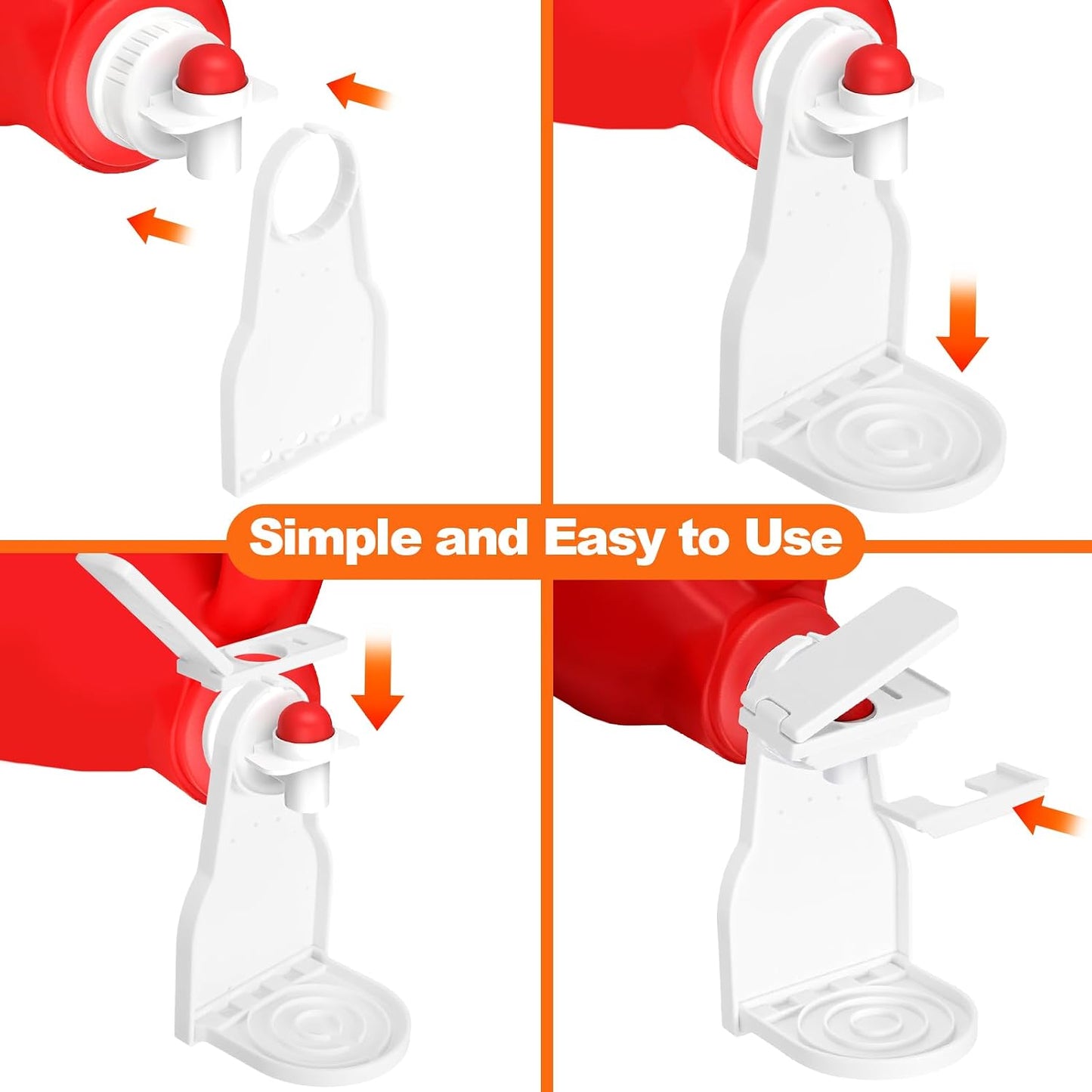 AceOrbit 4 Pack Laundry Detergent Dispenser Cup Holder Nozzle Button Tight on Laundry Bottle Spouts Effort Saving Switch No Leaks or Mess with Detergent Drip Catcher Washroom Organization