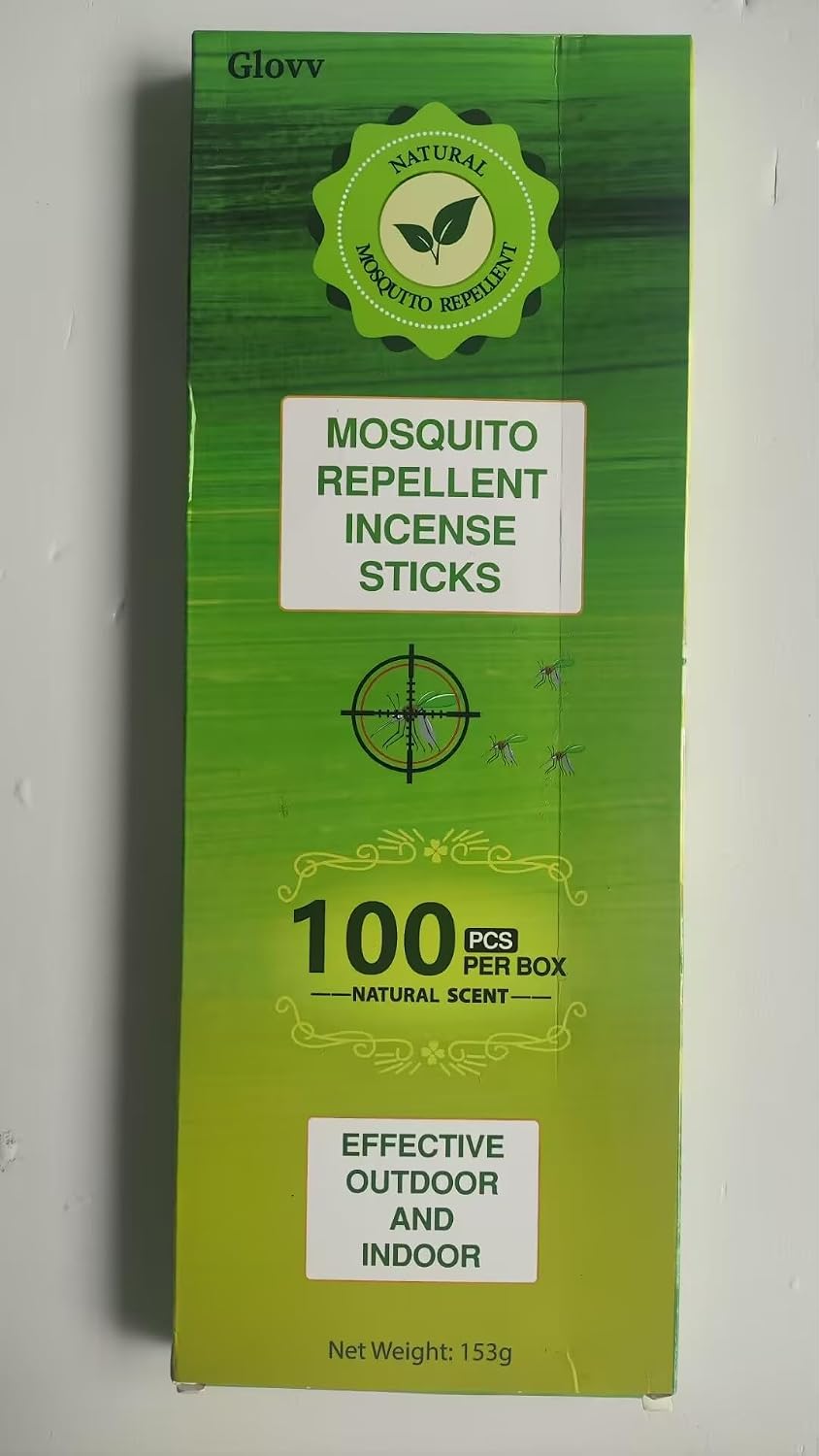 Mosquito Repellent Outdoor Patio 100 PCS Citronella Oil Mosquito Incense Sticks, Plant-Based Indoors Gnat Control for Camping Essentials, Fishing, Hiking, Yard, Backyard Travel