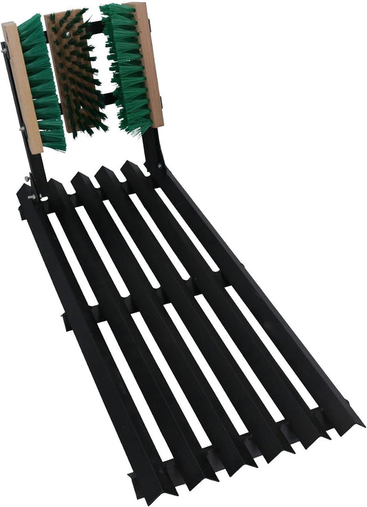 Steel Mat Scraper & Boot Brush Shoe Welly Scrub Muck Mud Door Farm Yard