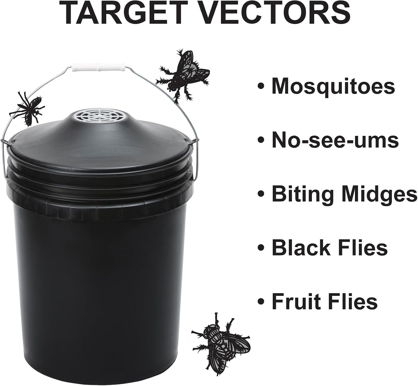 STUCK Pro AGO Mosquito Trap + Decorative Bucket, Naturally Attract & Capture Container-Breeding Mosquitoes, Pet & Kid Safe, Just Add Water & Attractant & Place on the Included Vessel