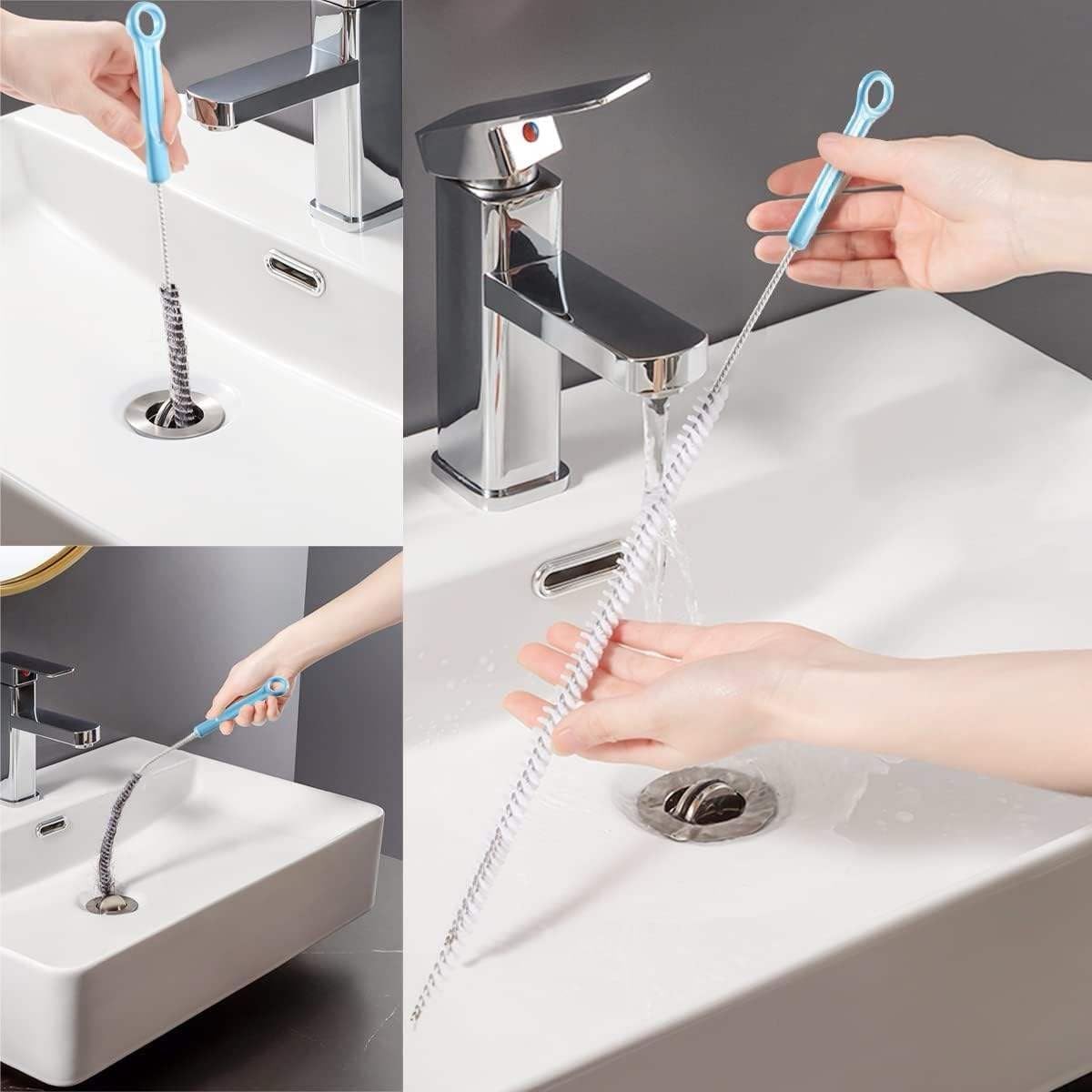 Drain Cleaning Tool Set, 79" Extra-Long Drain Clog Remover, (6pcs) 25" Hair Drain Snakes, (2pcs) 25" Cleaning Brushes for Sink, Tub, Toilet & Sewer, (9-Pieces Tool Set)