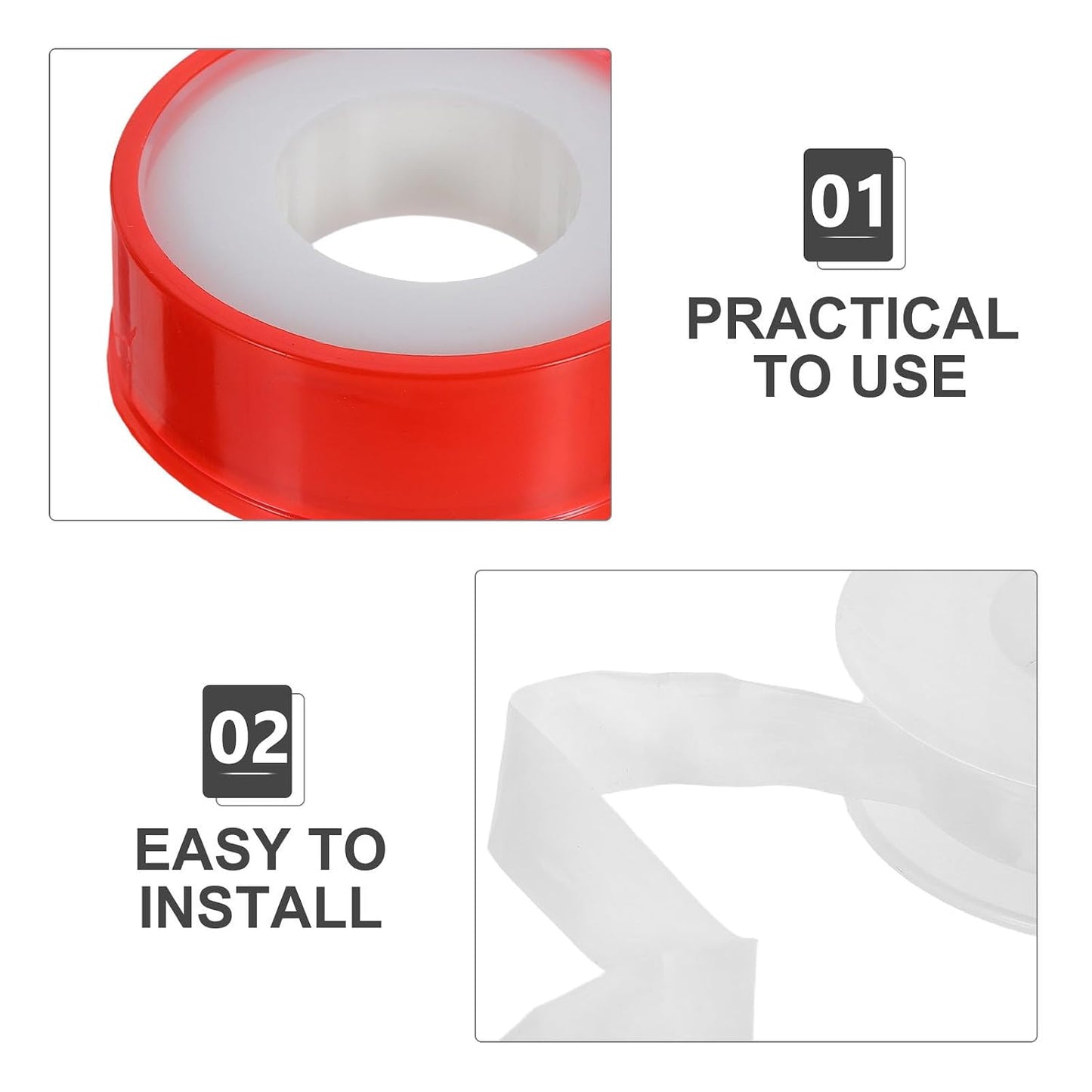 10 Rolls PTFE Thread Pipe Tape for Plumbing Connections Waterproof Plumbers Tape with High Pressure Resistance and Easy Installation for Water Pipes in Industrial Applications