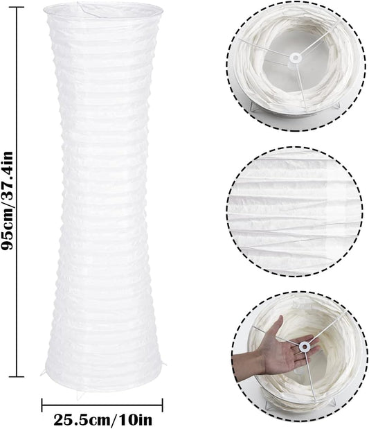 FERCAISH Paper Floor Lamp Shade, Foldable and Minimalist Style Rice Paper Lamps Classic Modern Paper Floor Light Bulb Cage Guard for Living Room Bedroom Décor