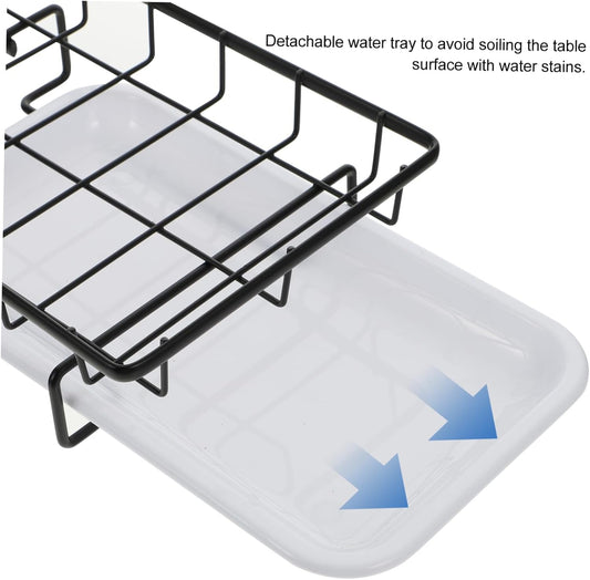 Garneck 1pc Kitchen Sponge Rag Rack Dual-Purpose Desktop Wall-Mounted Storage for Dishcloths Soaps Cleaning Supplies Easy to Clean Breathable Design