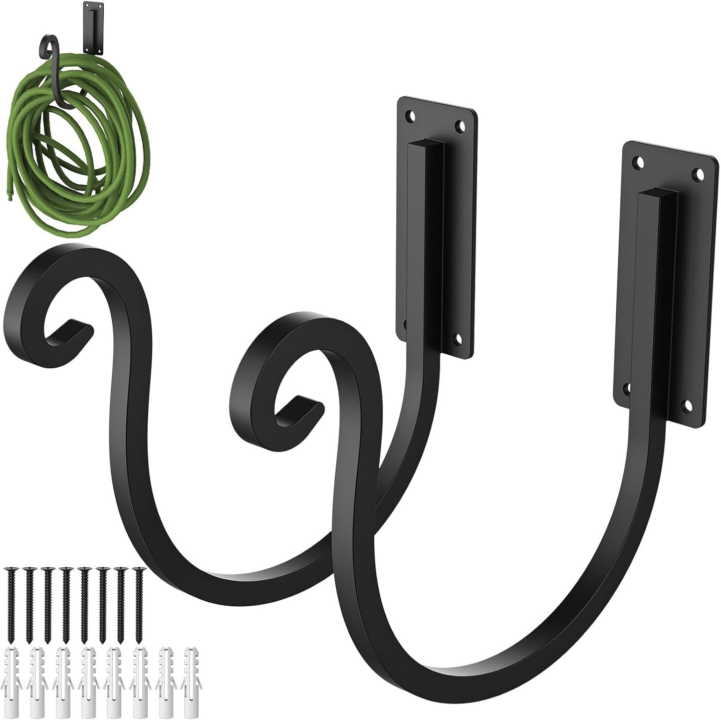 Garden Hose Holder Wall Mount,Heavy-Duty Wall Mount Water Hose Holder for Outside Water Hose Storage,Hose Reel Hooks for Garden(1 Pack)