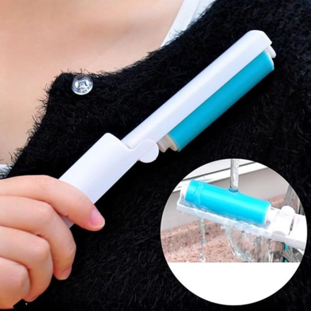 Laundry Stain Brush - Remove Stubborn Stains Safely and Effectively - Comes with Both Soft, Sturdy Bristles and a Travel Size Portable Lint Roller in a Pack of 3 - Suitable for All Fabrics