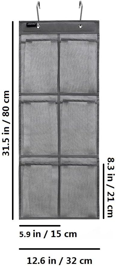 2 Packs Over The Door Hanging Closet Shoes Holder Organizer Shoe Storage Shoe Rack with 6 Pockets (Clear PVC Pockets)