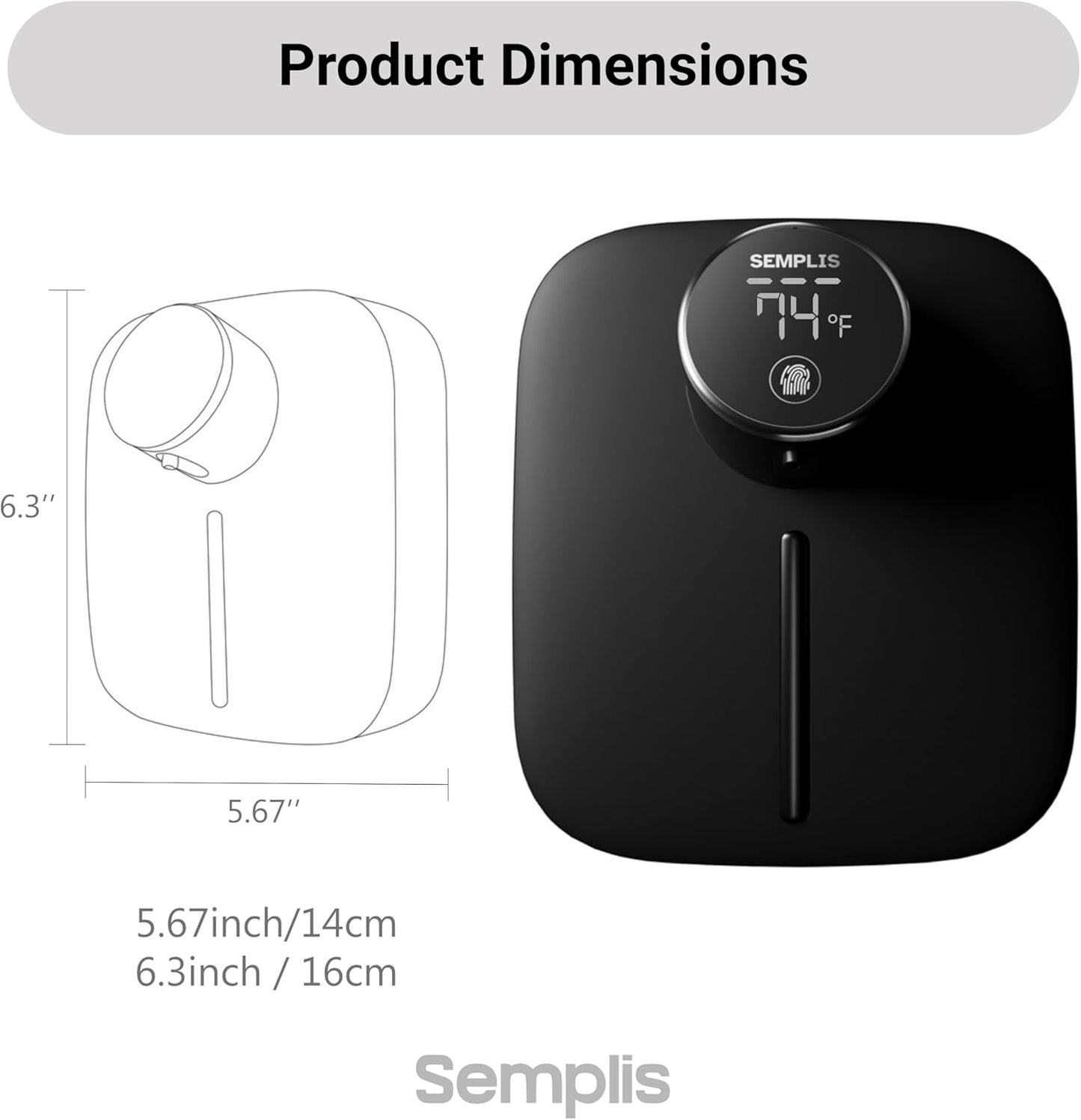 Automatic Soap Dispenser – Touchless Foaming Hand Soap Dispenser with Digital Display, 6 Adjustable Foam Levels, USB Rechargeable Wall‑Mount for Bathroom & Kitchen, 10.82 oz/320 ml