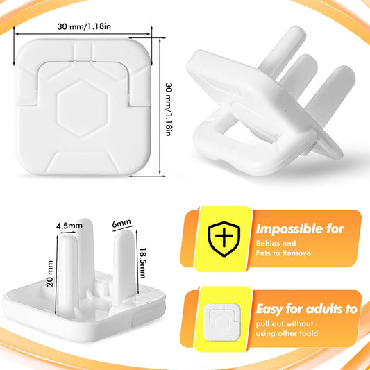 Thyle 100 Pcs Outlet Covers Protectors Plug Bulk Child Baby Proofing Proof for US 3-prong Electrical Outlets Easy Install Socket Sturdy Safe Secure Baby Proofing Kit for Home Office
