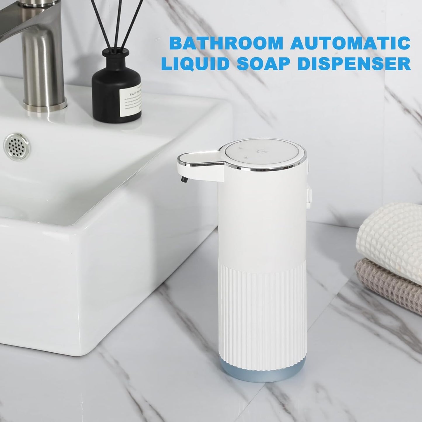 RYTOXILO Automatic Soap Dispenser, 2 Pack Black Touchless Liquid Soap Dispenser for Bathroom, 13.5 Fl Oz Plastic Electric Auto Dish Soap Dispensers Wall Mount for Kithcen with Adjustable Volume