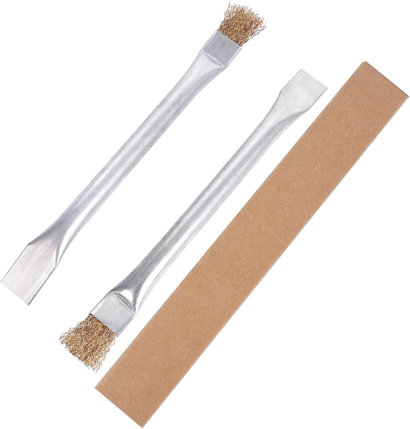 Professional Steel Wire Brush for Pellet Stove Cleaning, Steel Brush with Scraper, Metal Long Handle,Suitable for Removing residues (Pack of 2)