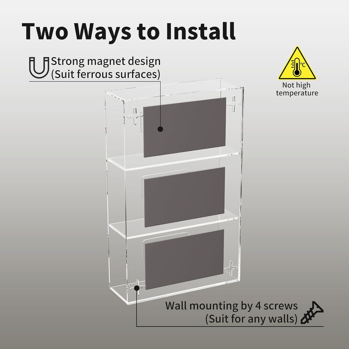 HIIMIEI Glove Holder for Wall Mount: Magnetic Gloves Box Holder, Acrylic Disposable Rubber Latex Glove Dispenser