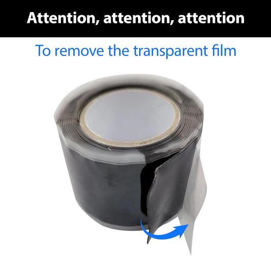 2 Rolls Rescue Tape Self-fusing Silicone Tape 1in(W) x 10ft(L) Waterproof Rubber Tape, Water Hose Leak Seal Pipe Plumbing Hose Repair Tape for Cable Insulating Strech Wrap Seal Black Grip tape