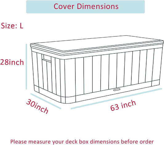 Himal Deck Box Cover, Waterproof 600D Oxford, 63 x 30 x 28 in | Heavy-Duty 600D Fabric, Waterproof Protection, UV Resistant, Outdoor Storage Cover, Waterproof Outdoor Furniture Covers