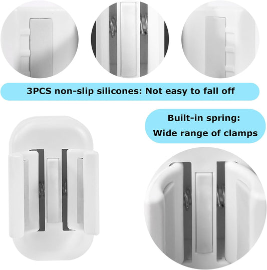 2PCS Toothbrush Holder Wall Mounted, Self Adhesive Electric Toothbrush Organizer for Bathroom, Waterproof Multi-Function Holder for Dorm, Cabinet(White)
