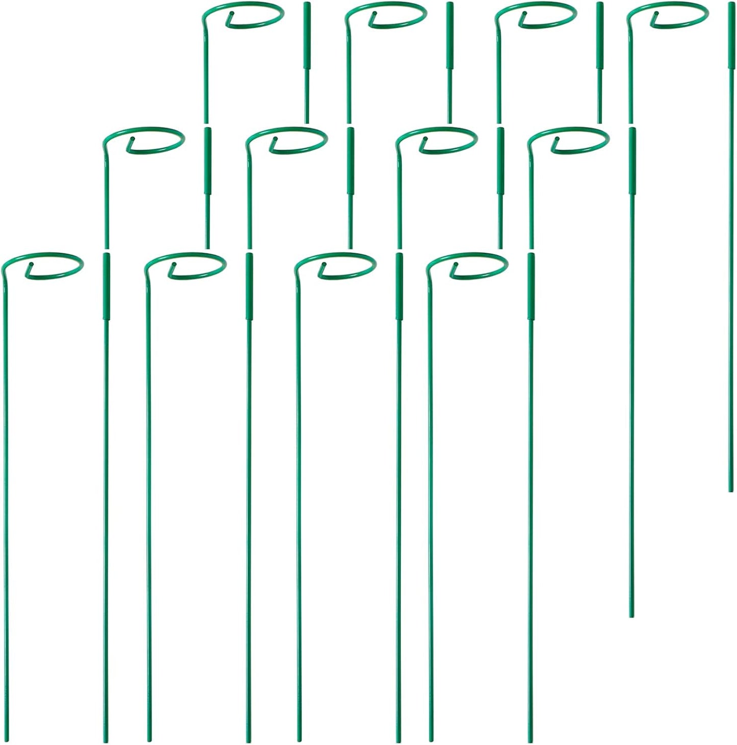 PFNRTH 4 Pack Plant Stakes,Plant Support Stakes for Two Sizes(16 or 32 Inches),Plant Stakes for Outdoor Plants,Garden Flower,Tomato(Green)