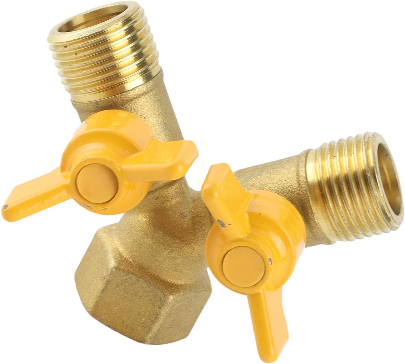 Empaque Manguera,Washing Machine Hose Splitter 2 Way,Washing Machine Laundry Tub Splitter G1 2 Brass Garden Irrigation 2 Way Double Tap Hose Adapter Dual Faucet Connector