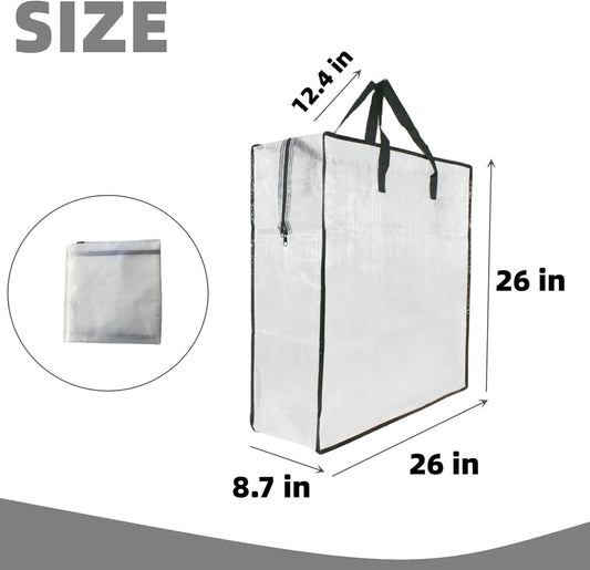 Clear Storage Bags with Zipper and Handles, Blanket Bags For Closet Storage, Moving and Packing Supplies for College, Underbed Storage Organizer for Clothes Pillow Bedding Christmas Wreath