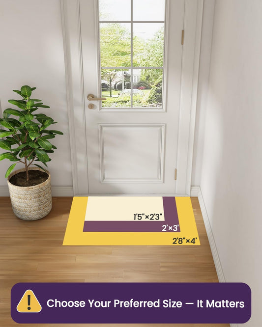 DEXI Ultra Thin Entryway Indoor Door Mat 24x36, Non Slip Rubber Backing Inside Entry Mat, Low Profile Easy Clean Dirt Trapper Doormat for Inside Entrance Patio, Beige