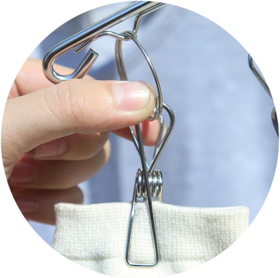 MAGICLULU Stainless Steel Laundry Hanger Clips with High Elastic Clips for Space Saving Drying of Bras Underwear Socks Towels Gloves Resistant Clothes Drying