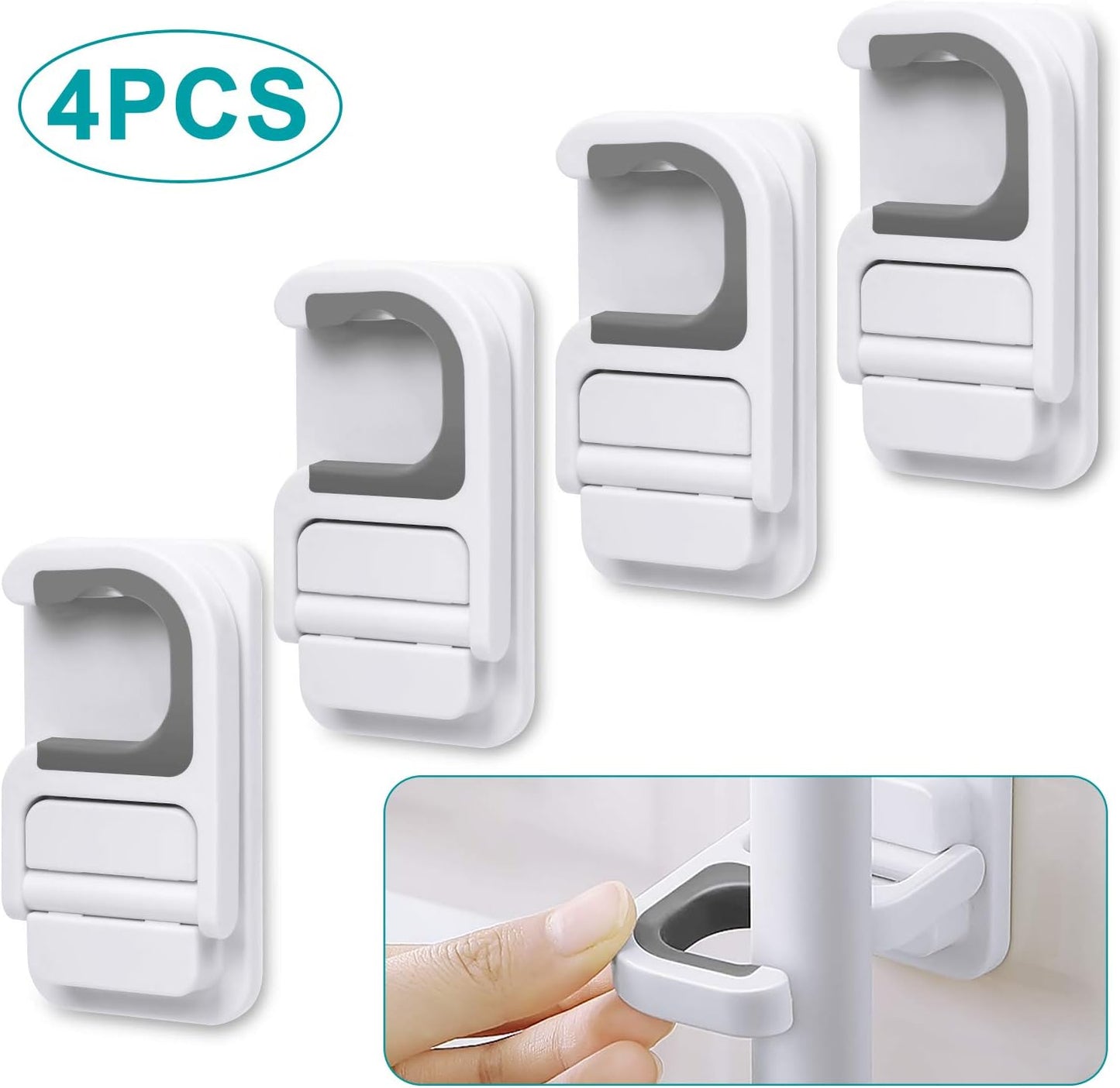 3pack Broom and Mop Holder Wall Mount No Drill Mop and Broom Gripper Mop Handle Hanger Household Cleaning Organizer, Holds up to 6 lb