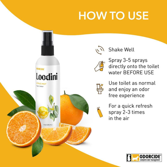 Odorcide Loo-Dini Lavender Vanilla 8oz Toilet Spray & Bathroom Spray – Use This Bathroom Spray Odor Eliminator Before You Go – Poop Spray For Toilet and Bathroom Air Freshener & Bathroom Deodorizer