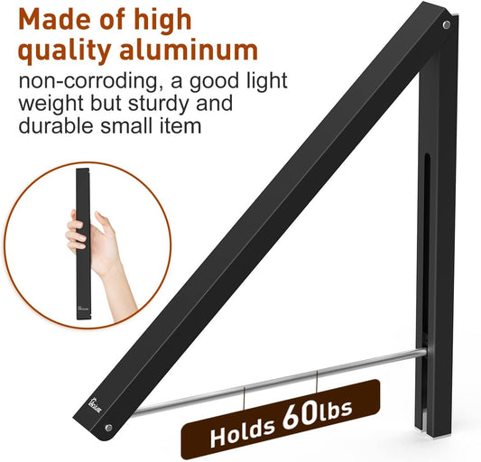Drying Rack Wall Mounted Clothes Hanger Folding Wall Coat Racks Aluminum Home Storage Organiser Space Savers