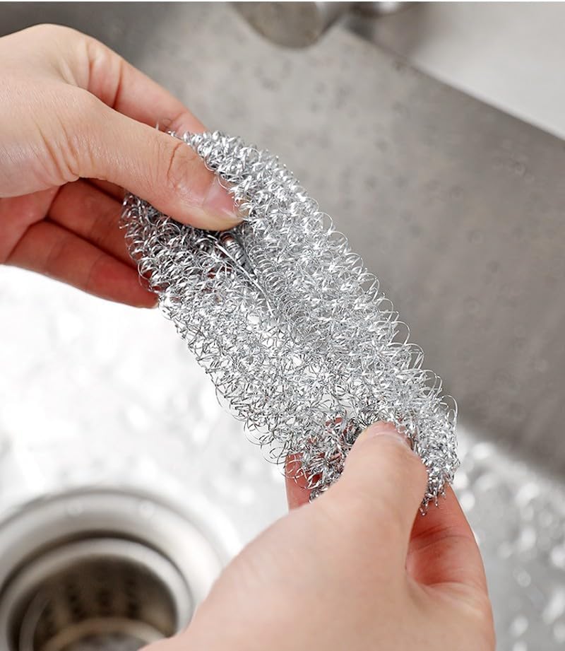 8pcs Stainless Steel Scrubber for Dishwashing Pots Pans Heavy Duty Cleaning Tool Non-Scratch Steel Wire Ball