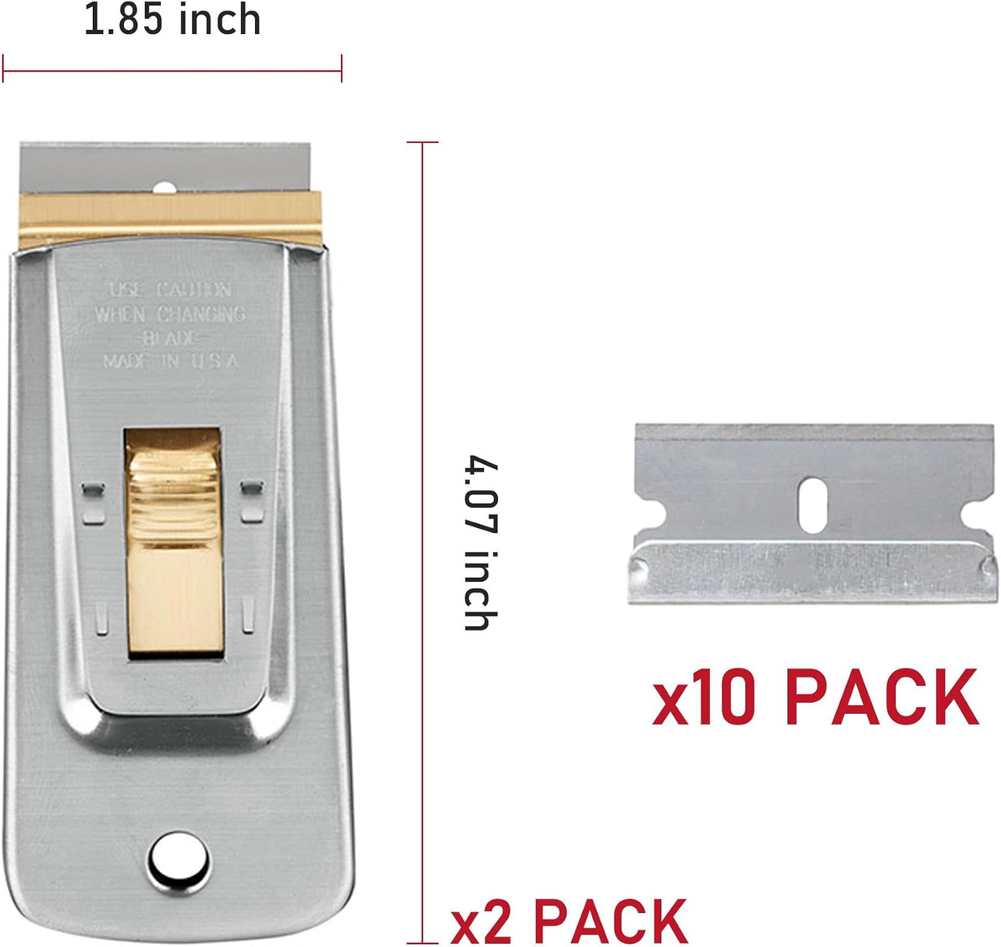 CANOPUS Razor Blade Scraper Tool, Razor Blade Holder, Window Scraper with Razor Blades, Scraper for Glass, Oven, and Cooktop, Sticker Remover Tool, Windshield Scraper