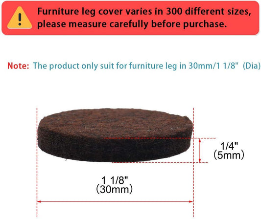 uxcell 40pcs Furniture Pads Round 1 1/8" Self-stick Non-slip Anti-scratch Felt Pads Floors Protector Dark Brown