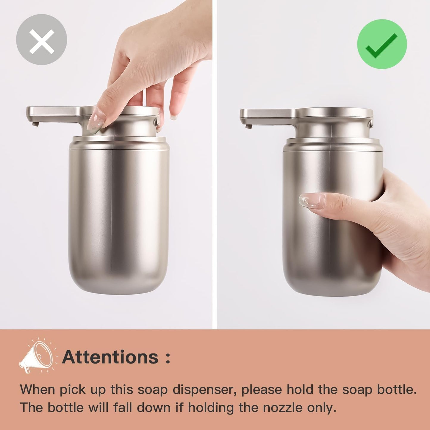 LAOPAO Automatic Foaming Soap Dispenser Plastic, Rechargeable Touchless Foam Hand Soap Dispenser for Bathroom, ABS Soap Pump for Kitchen, Water-Resistant, Xmas Gift 10oz, Plastic (NOT Metal)