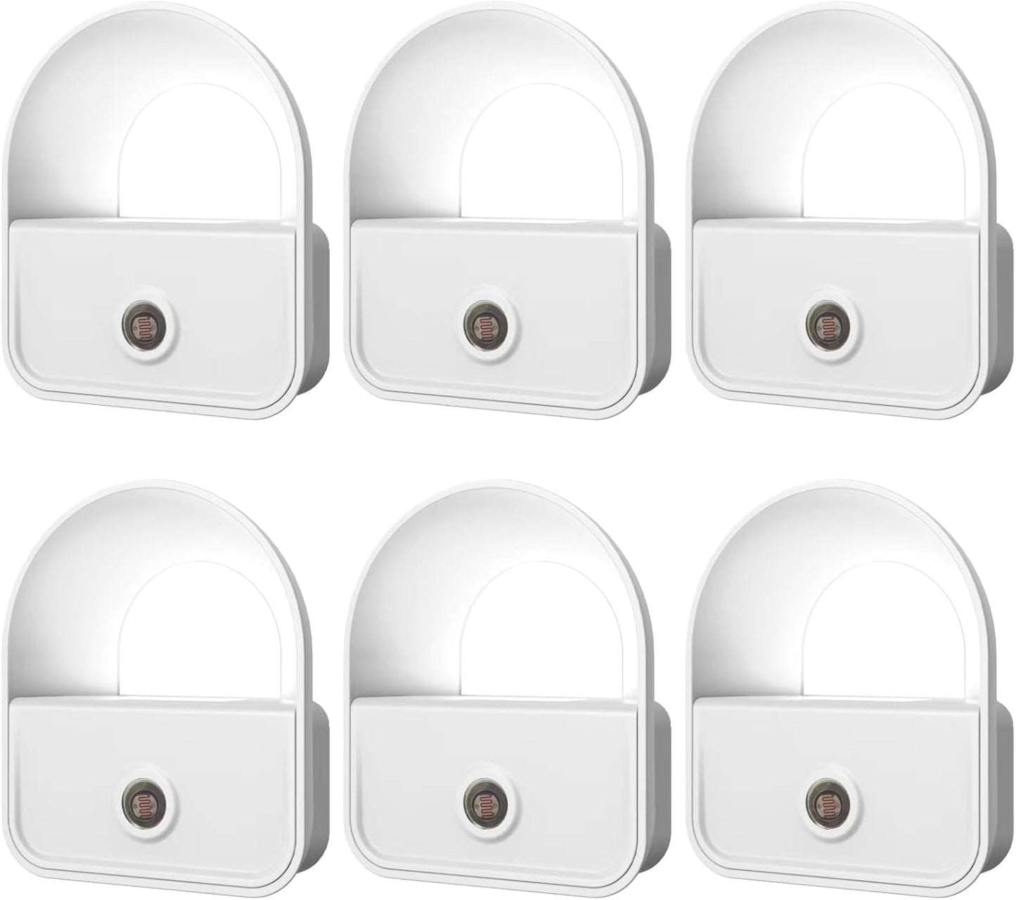 6 Pack Night Light Plug in, White LED Nightlights with Smart Dusk to Dawn Sensor, Plug into Wall Nightlights Suitable for Bedroom, Bathroom, Hallway, Kitchen, Stairs, Kids, Adults