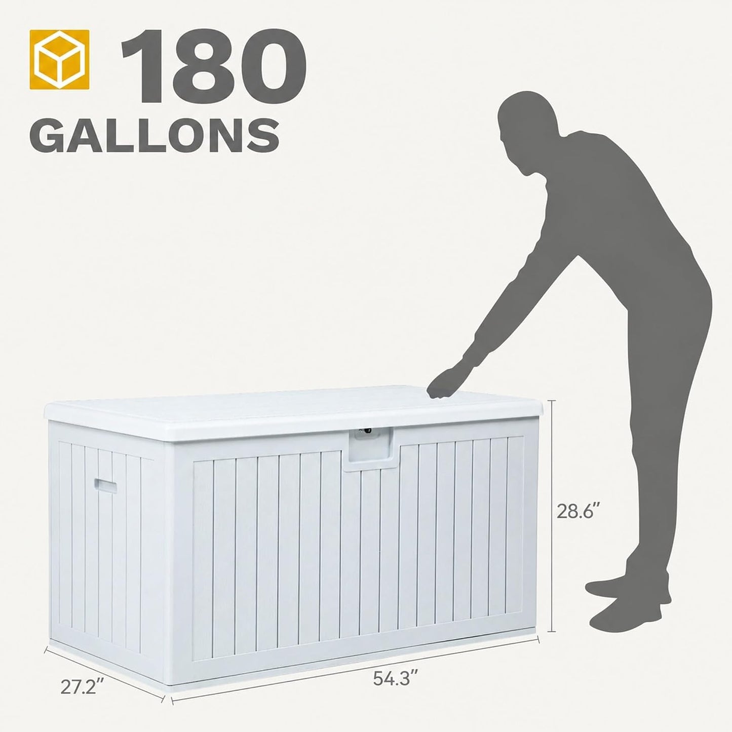 DWVO 100 Gallon Outdoor Storage Box, Large Deck Box Lockable Waterproof and UV Resistant Resin for Gardening Tools, Pool Supplies, Patio Cushions (Black)