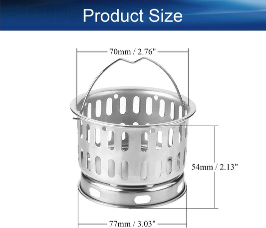 2PCS Sink Strainer Basket with Handle 3.03 inch Diameter Deep Cup with Handle Sink Drain Strainer Stainless Steel for Kitchen Sinks Tank