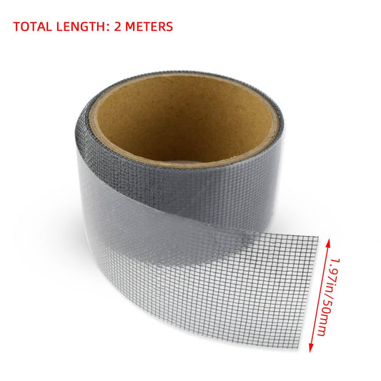 3-Layer Strong Waterproof Adhesive Screen Repair Tape - Instantly Fix Holes & Tears - Fiberglass Repair Kit - Gray (1.97x78.7 Inches)