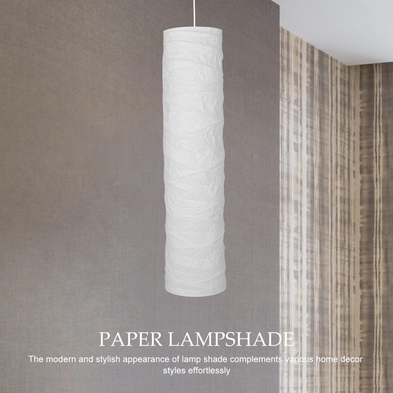 ABOOFAN Floor Lamp Shade Replacement – 49.21" Foldable Rice Paper Lampshade for Soft Light Diffusion & Easy Tool-Free Installation – for Living Room, Bedroom, Office